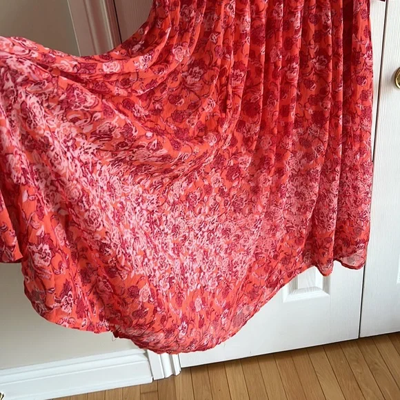 Free People See It Through Dress in Coral Peach Combo Size XS NWT - Picture 9 of 14